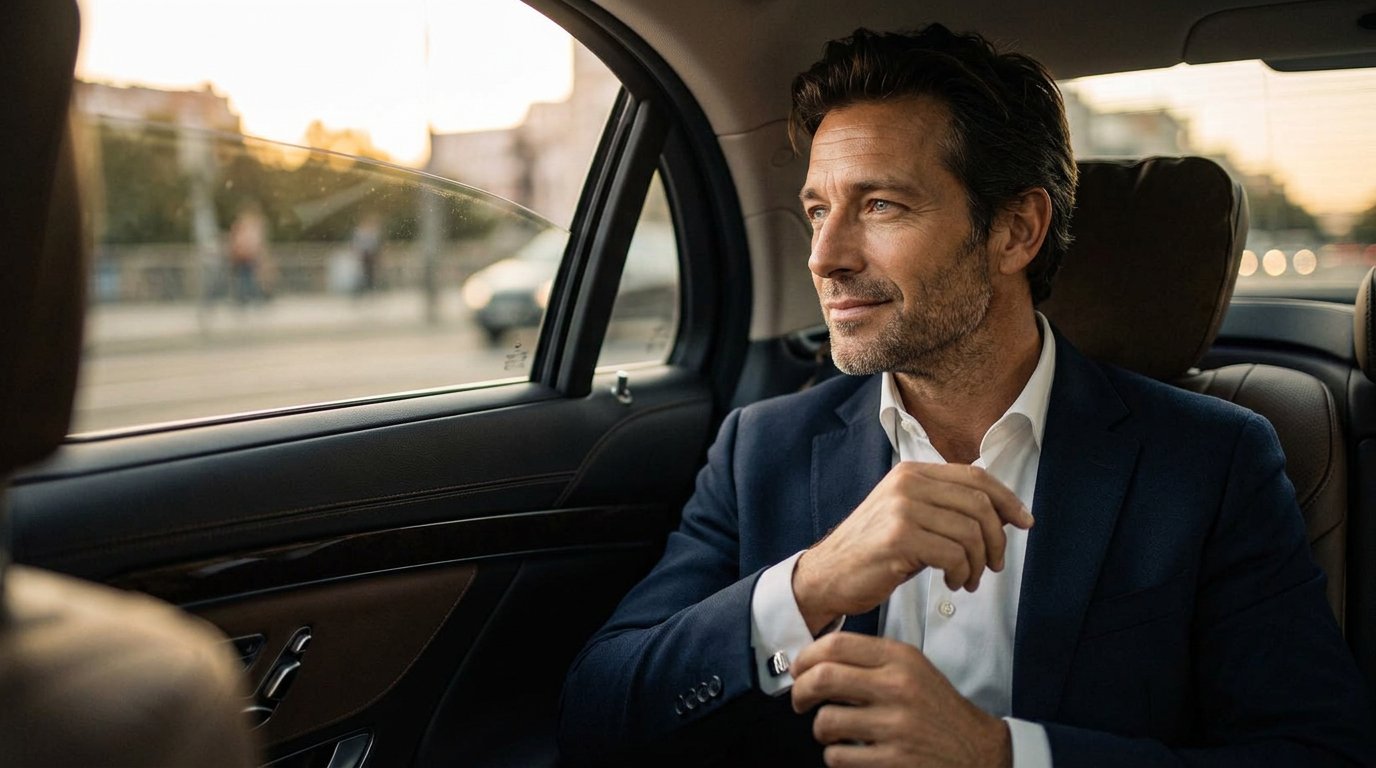 Executive travelling by chauffeur